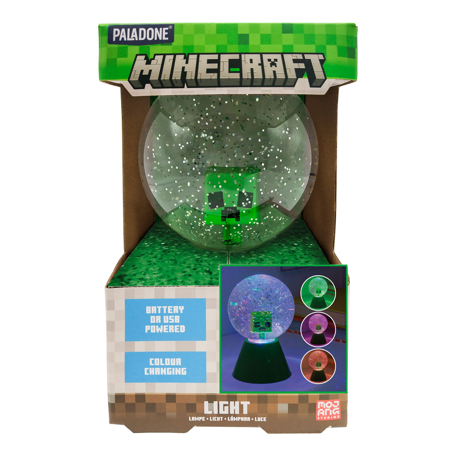 Minecraft Creeper LED Glitter Ball Light package front image number 2