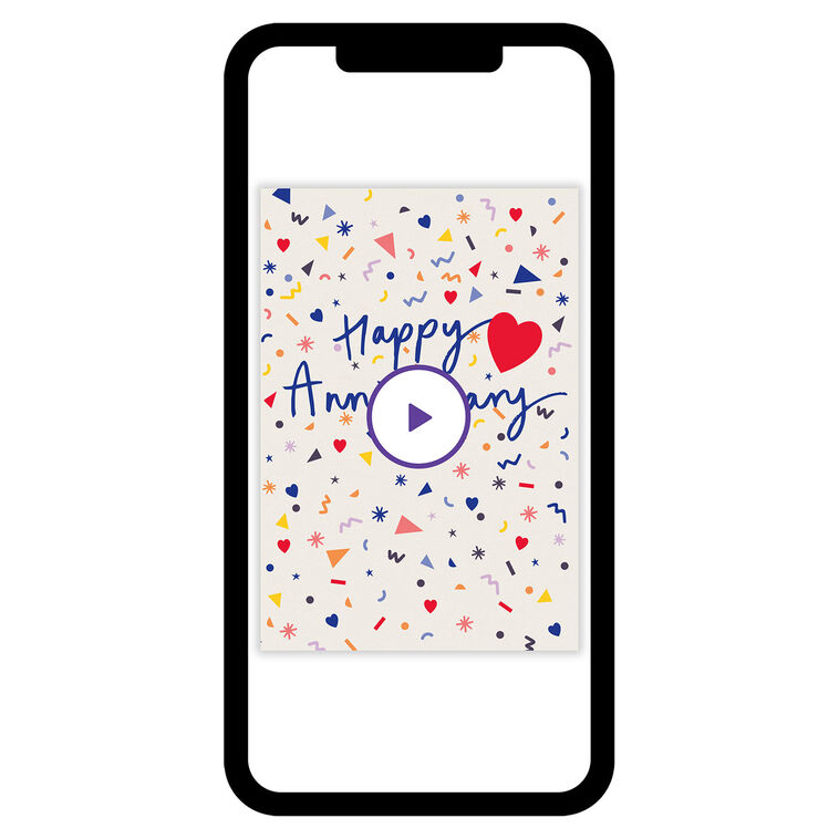 Retro Confetti Anniversary eCard
