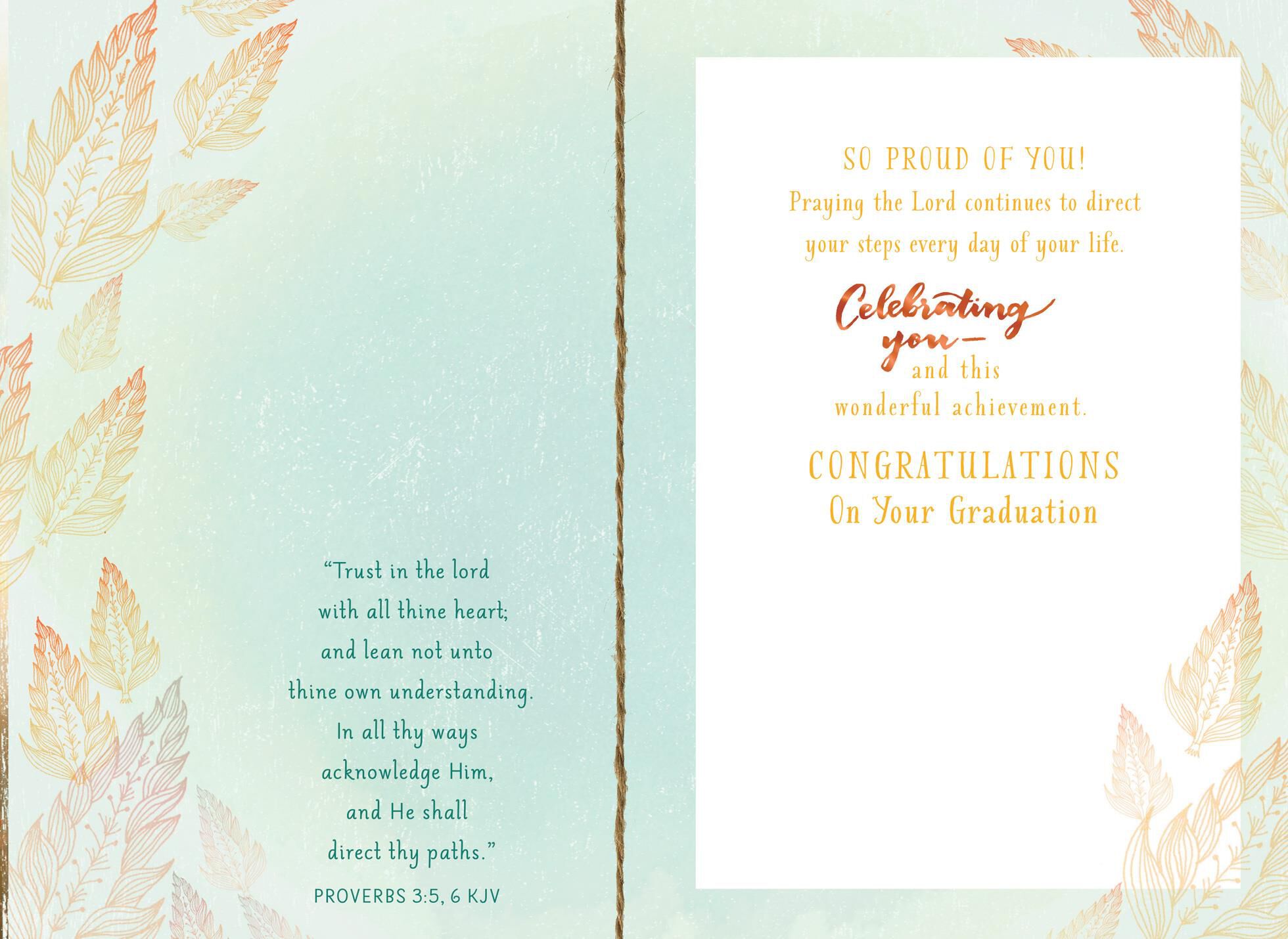Follow the Lord Religious Graduation Card for College Graduates