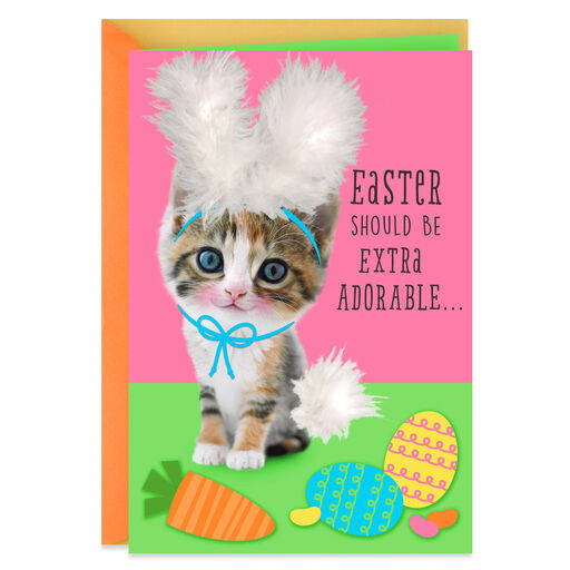 Somebunny Sweet Kitten Easter Card, 
