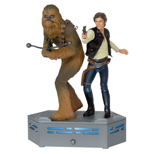 Star Wars: A New Hope™ Collection Han Solo™ and Chewbacca™ Ornament With Light and Sound, 