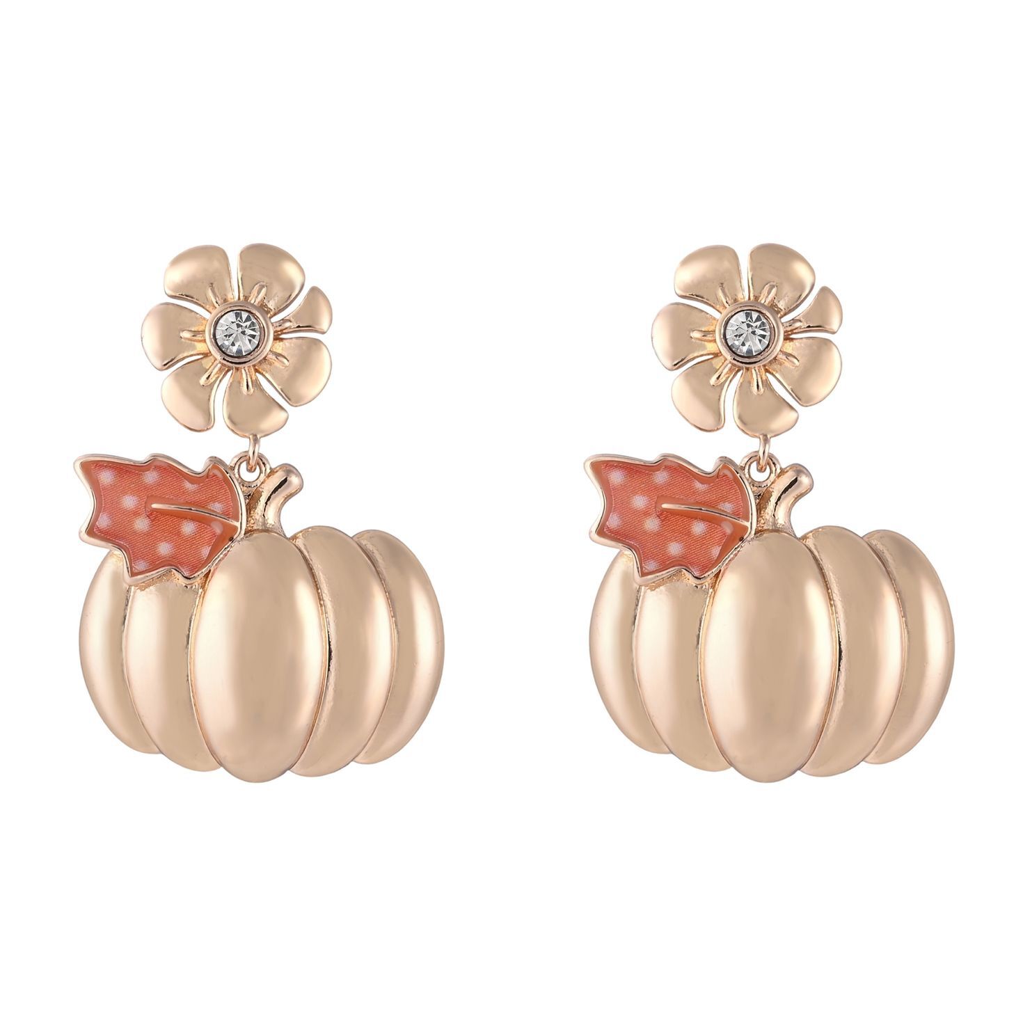 Gold Pumpkin Drop Earrings front image number 3