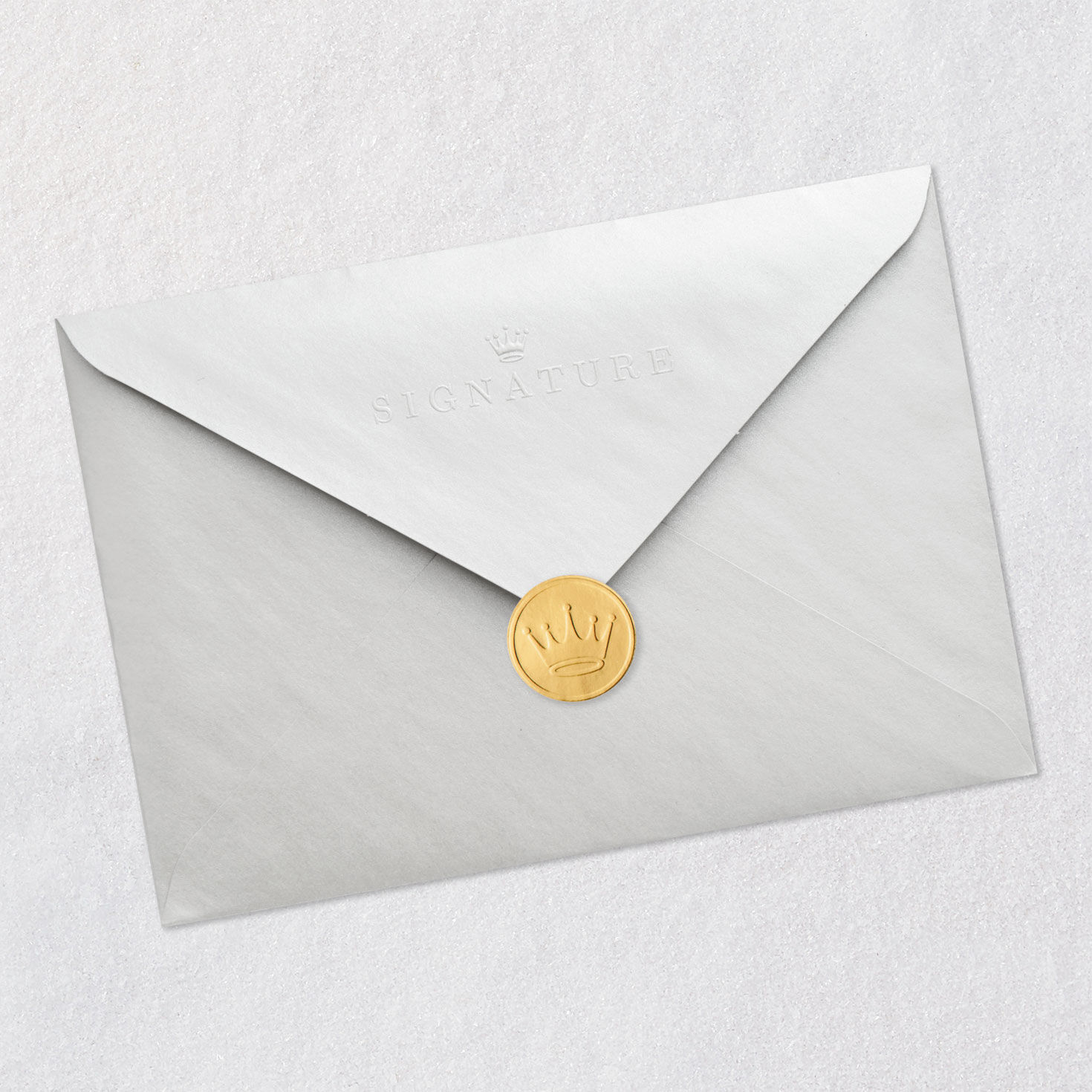 Gold Glitter Snowflake Religious Christmas Card Envelope Back with Seal image number 8