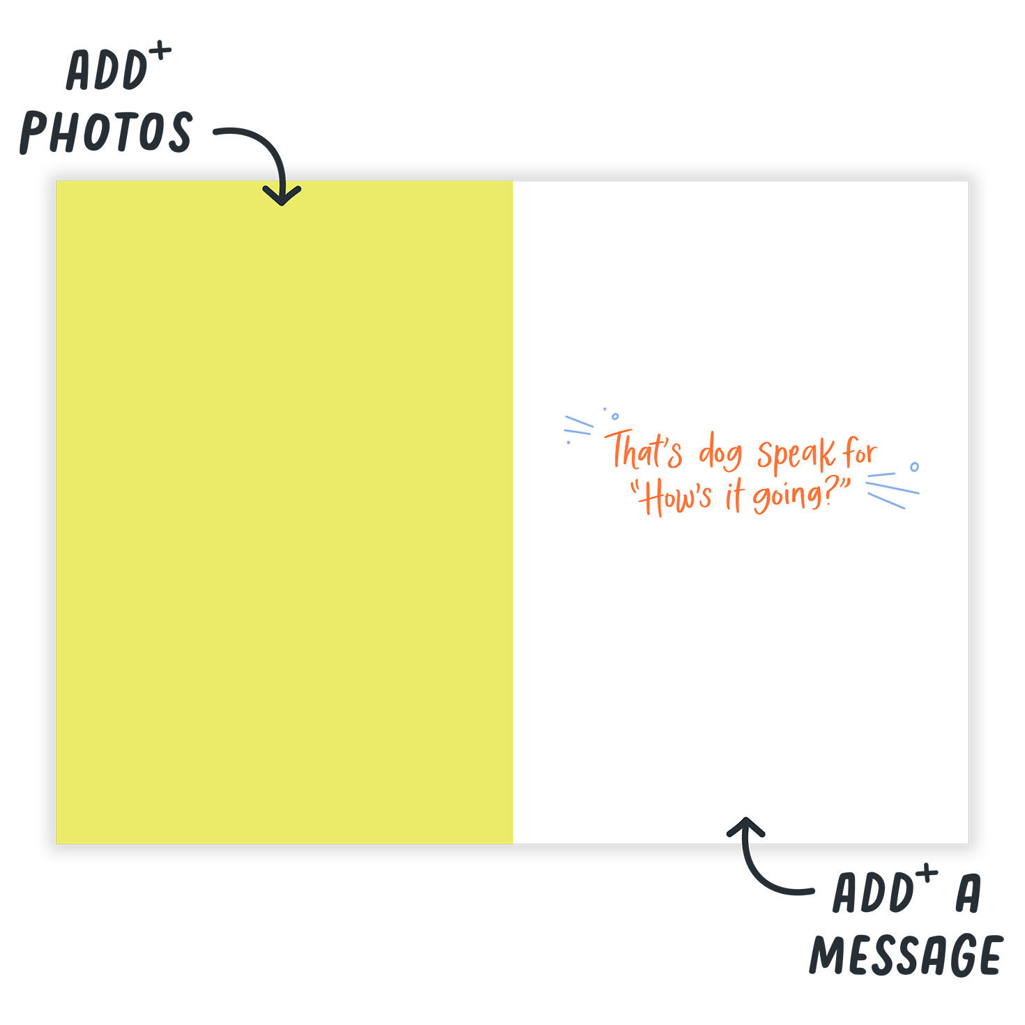 Dog Word Bubbles Personalized Card Open Card indicating personalization image number 3