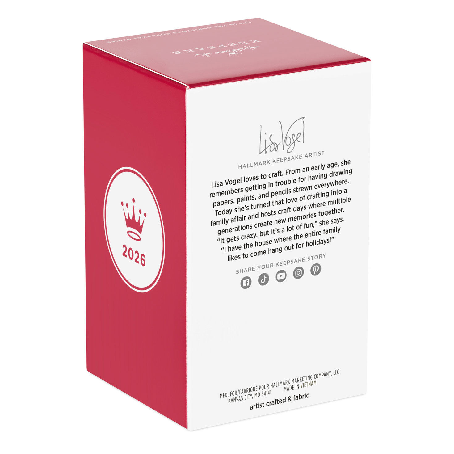 Santa Hat Chocolate Cupcake Keepsake Ornament Package Back image number 8