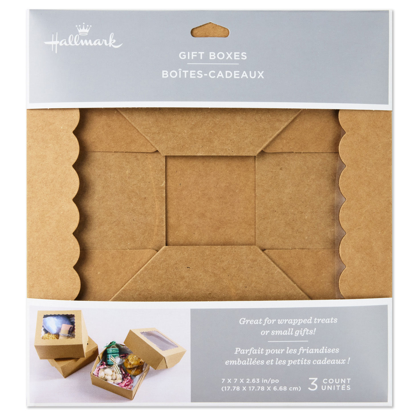 Scalloped Window Kraft Holiday Gift Box package front image number 6