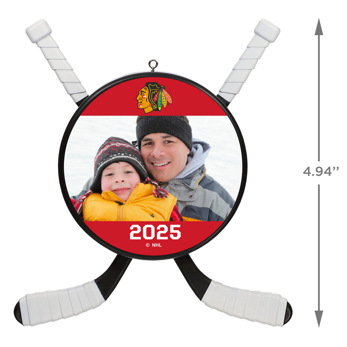 NHL Chicago Blackhawks&reg; Hockey Personalized Ornament, Custom Photo and Text, , large image number 3
