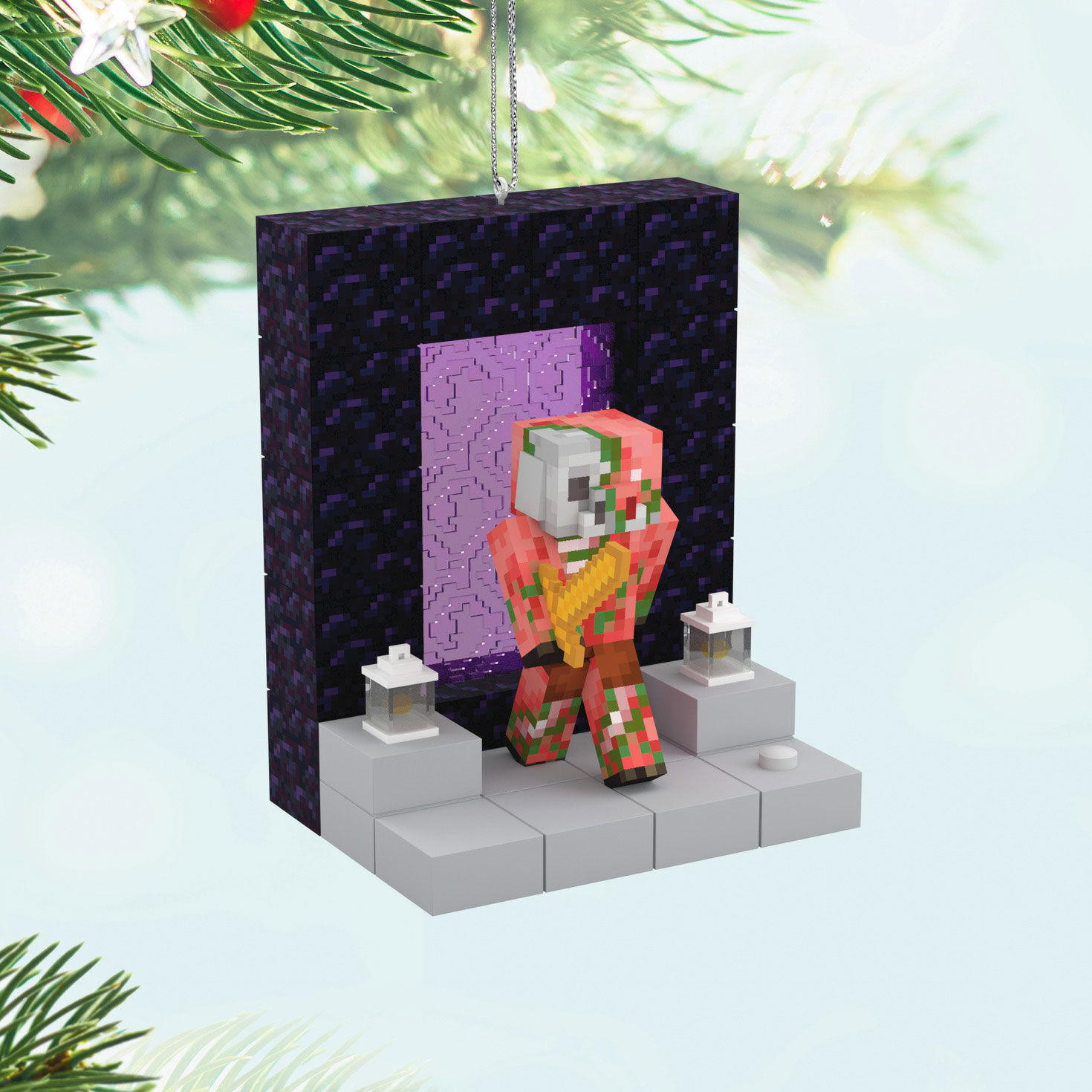 Minecraft Nether Portal Keepsake Ornament hanging on tree image number 2