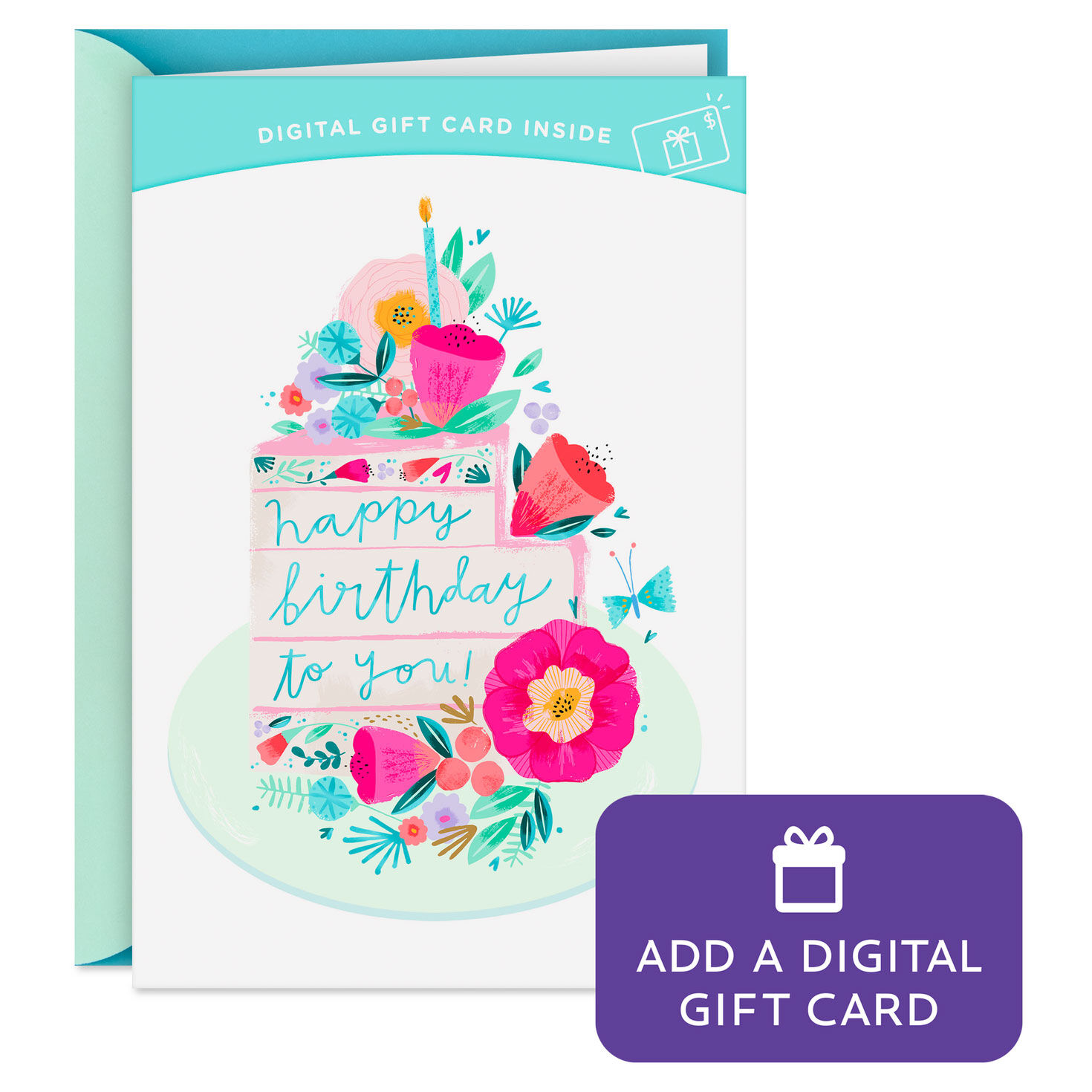 Lucky to Know You Cake and Flowers Gift Card Greeting Birthday Card for only USD 4.99 | Hallmark