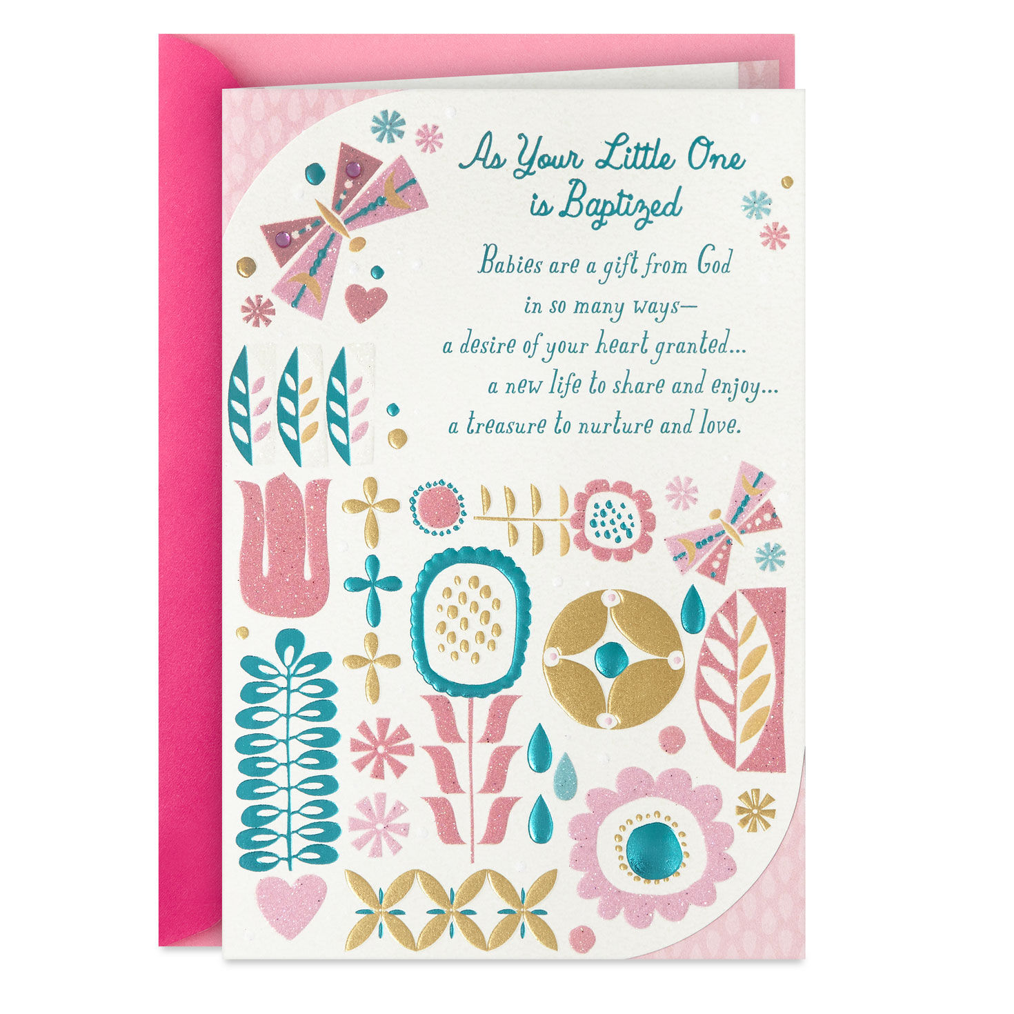 A Treasure to Nurture and Love Baptism Card for Girl