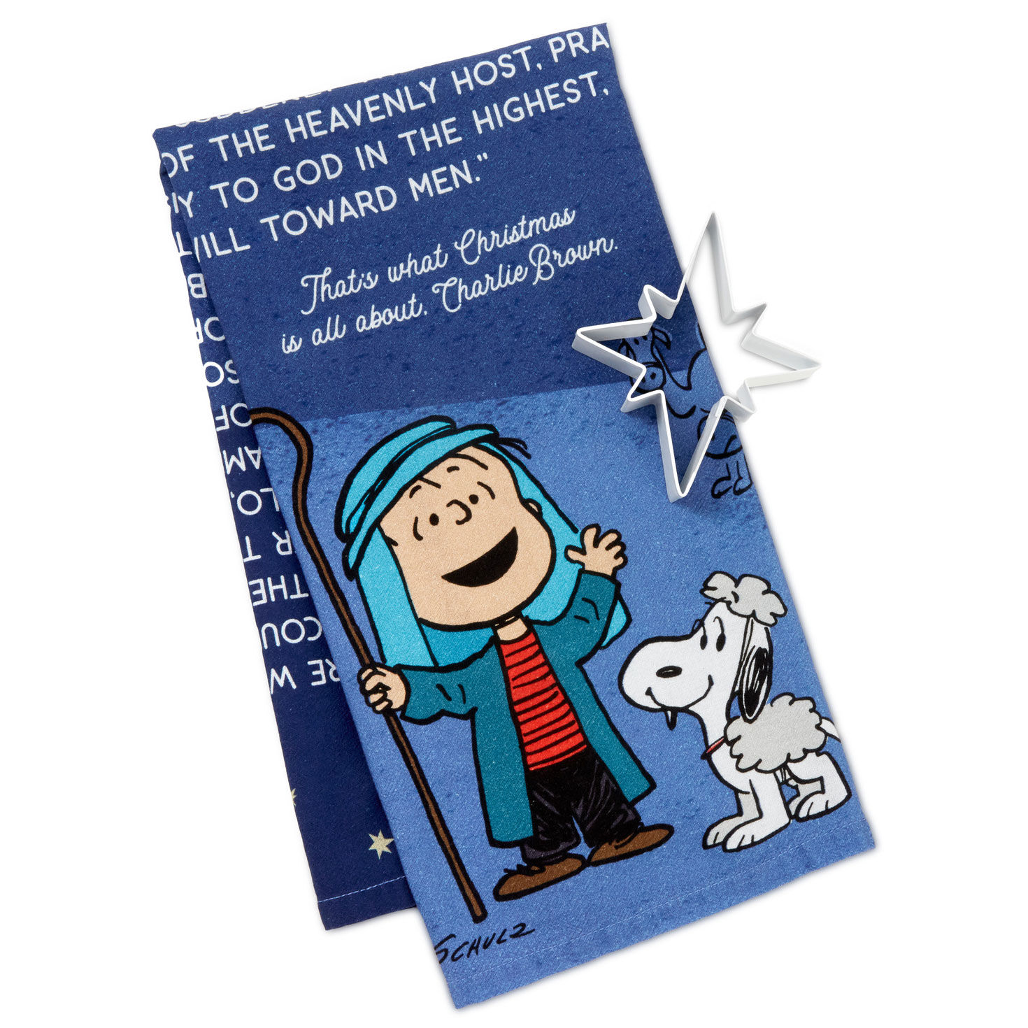 peanuts-linus-christmas-tea-towel-with-star-cookie-cutter-kitchen-linens-hallmark