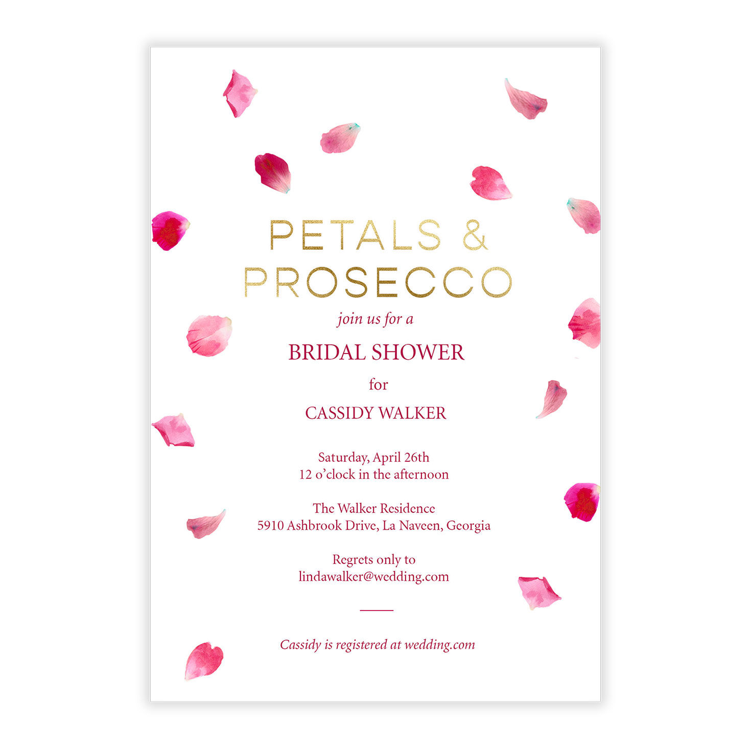 Petals and Prosecco Bridal Shower Invitation, , large image number 5