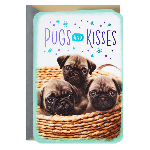 Pugs and Kisses Love Card, , large image number 1