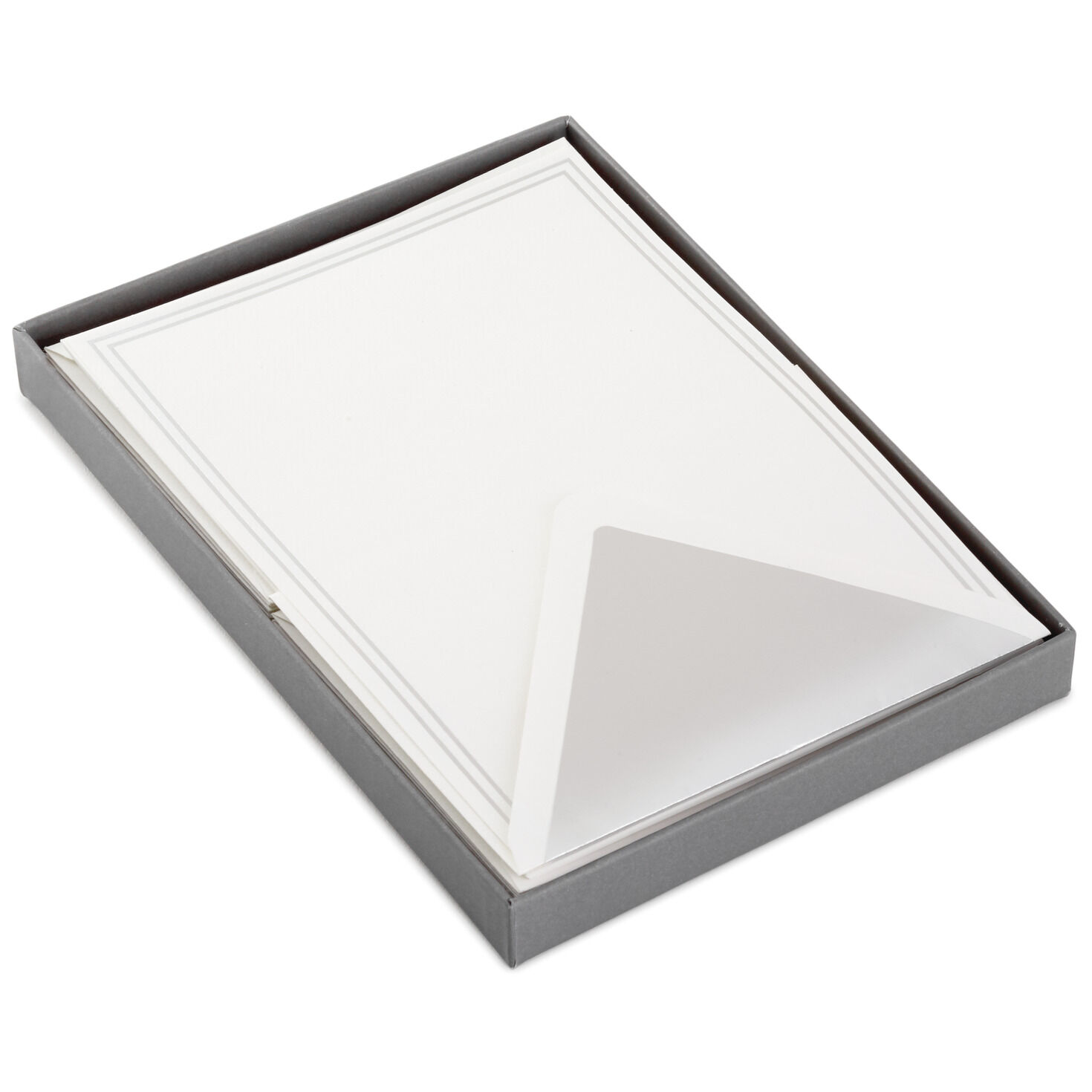 Double Silver Border Stationery Set, Box of 20