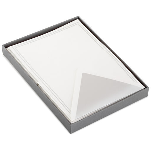 Double Silver Border Stationery Set, Box of 20, 