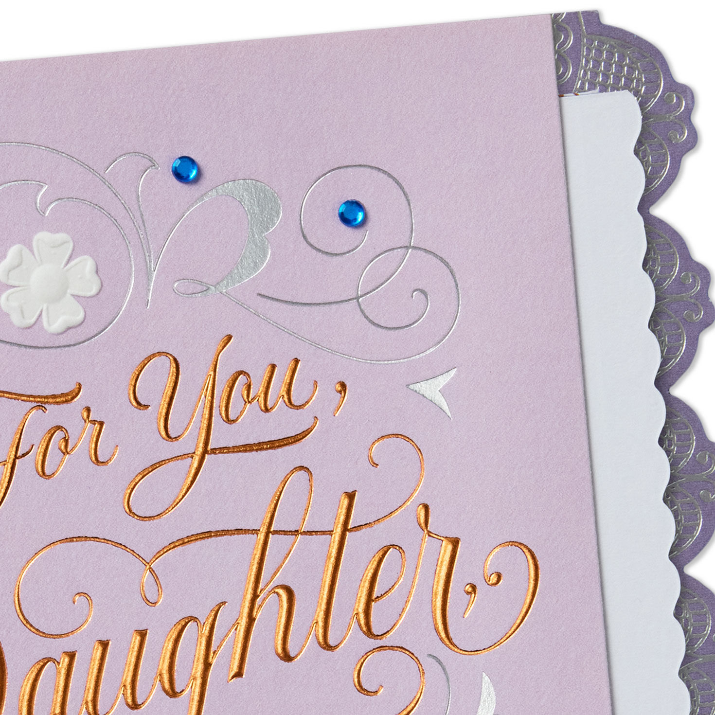 Lavender and Gold Mother's Day Card for Daughter Card Front Detail image number 5