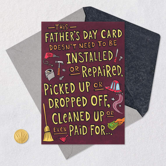 Relax and Know You're Loved Funny Father's Day Card, , large image number 5