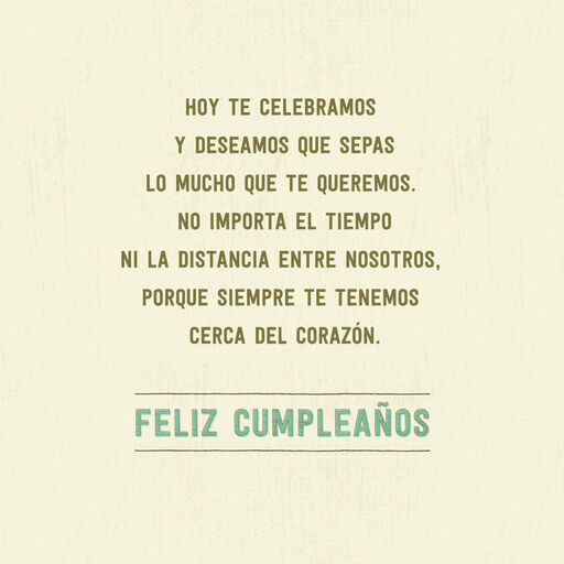 Close in Heart Spanish-Language Birthday Card for Uncle, 