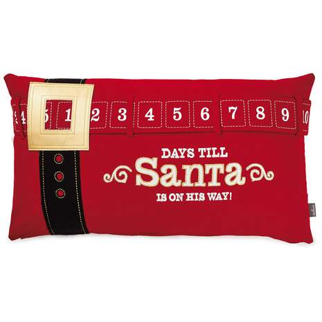 Days Till Santa Christmas Countdown Pillow, 26x14, , large