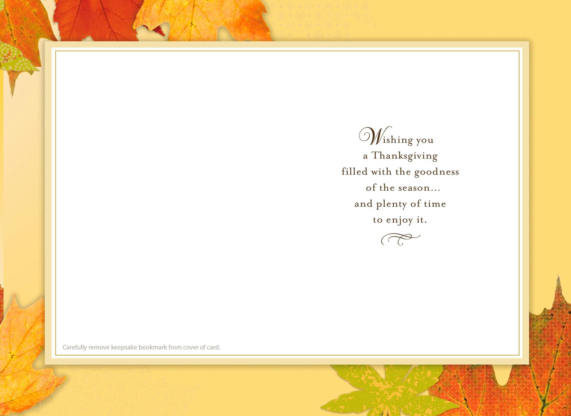 Thanks for Everyone and Everything Thanksgiving Card With Bookmark