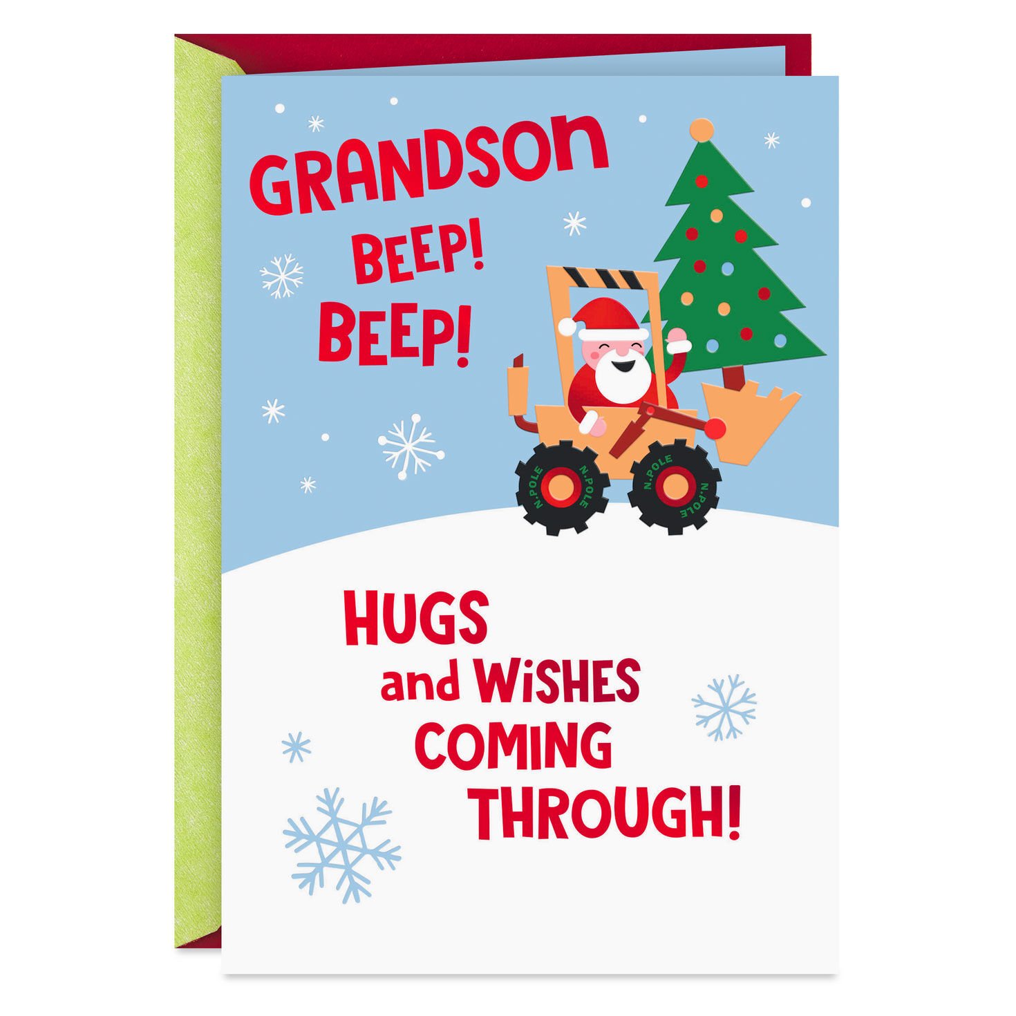 Holiday Hugs Christmas Card for Grandson