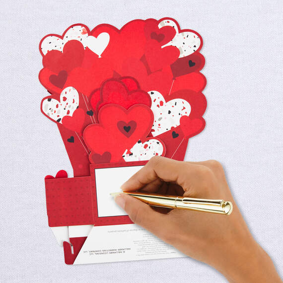 Heart Balloons Musical 3D Pop-Up Valentine's Day Card With Lights, , large image number 6
