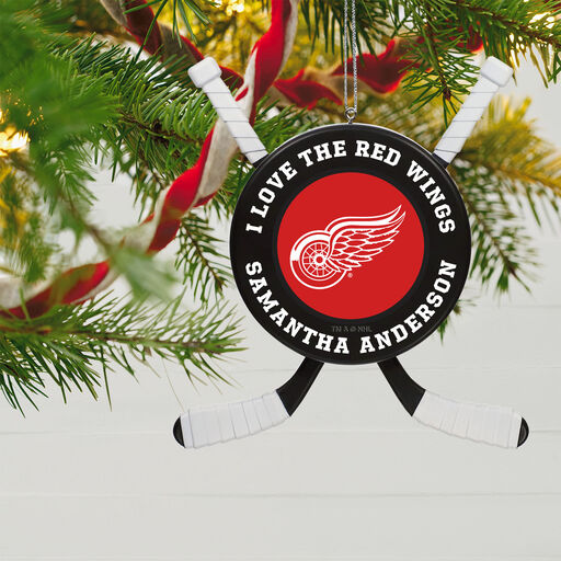 NHL Hockey Personalized Ornament, Detroit Red Wings®, 