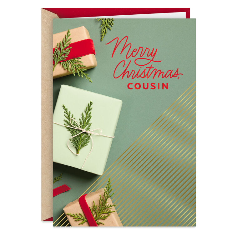 Warm Thoughts and Happy Memories Christmas Card for Cousin