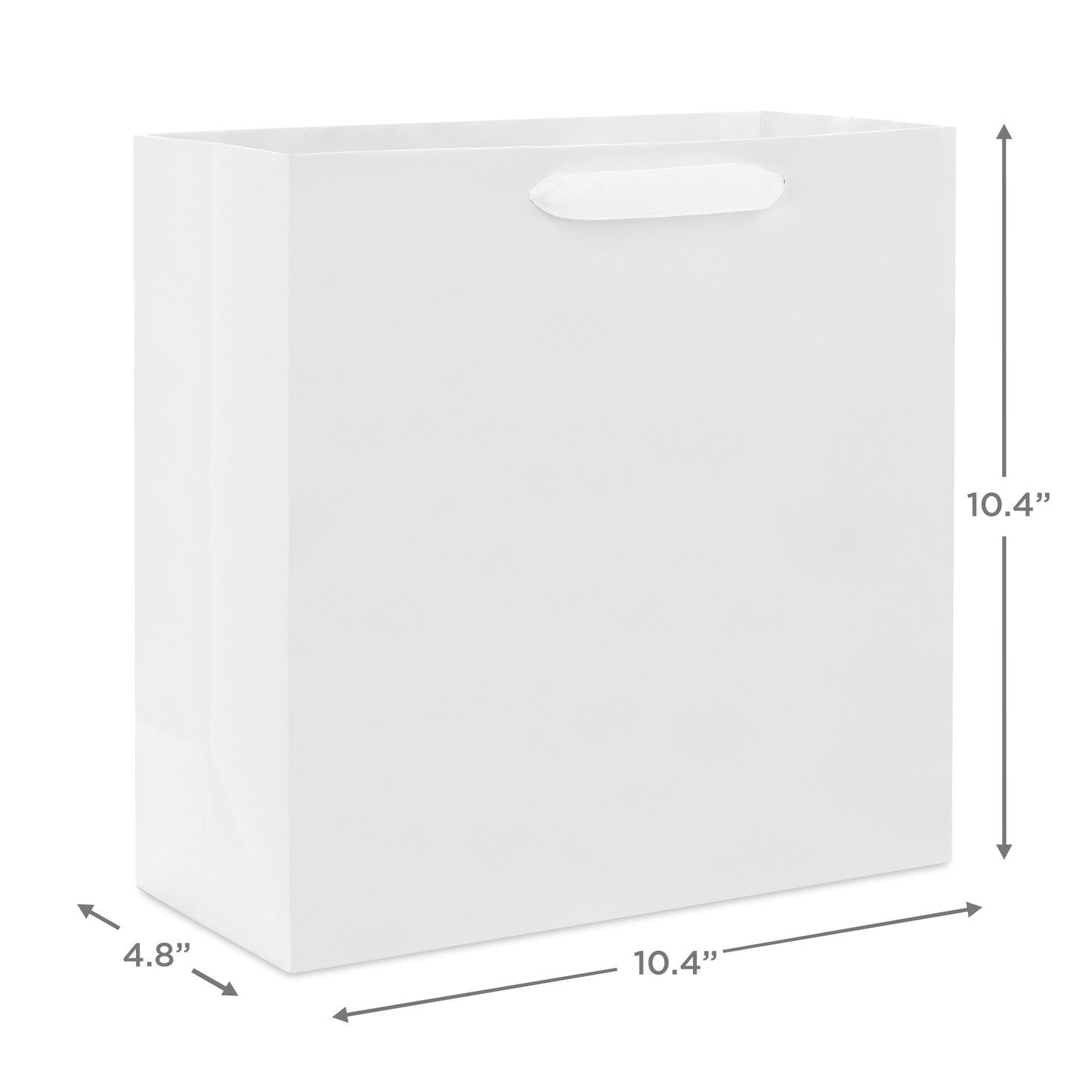 10.4" White Large Square Gift Bag, White, large image number 3