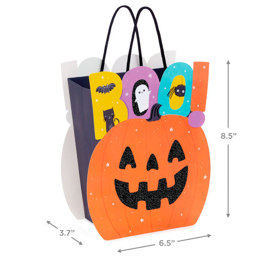 8.5" Boo! Pumpkin Medium Halloween Gift Bag, 