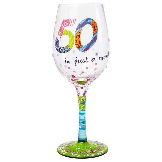 Lolita® 50 is Just a Number Handpainted Wine Glass, 15 oz., , large image number 1