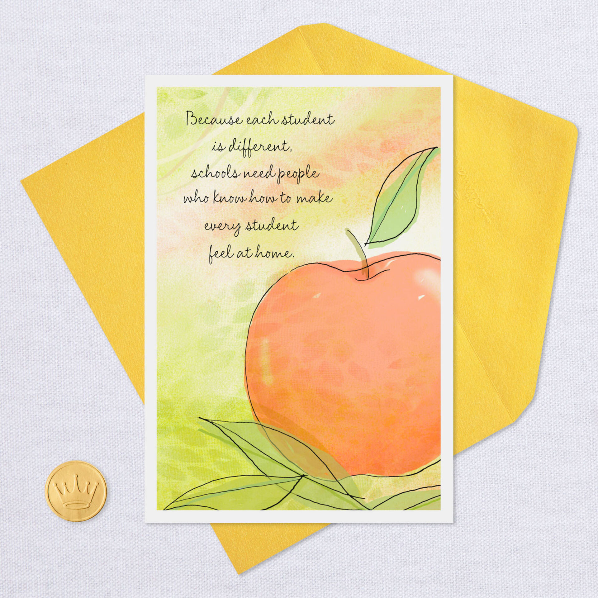 you make students feel at home thank you card for teacher greeting