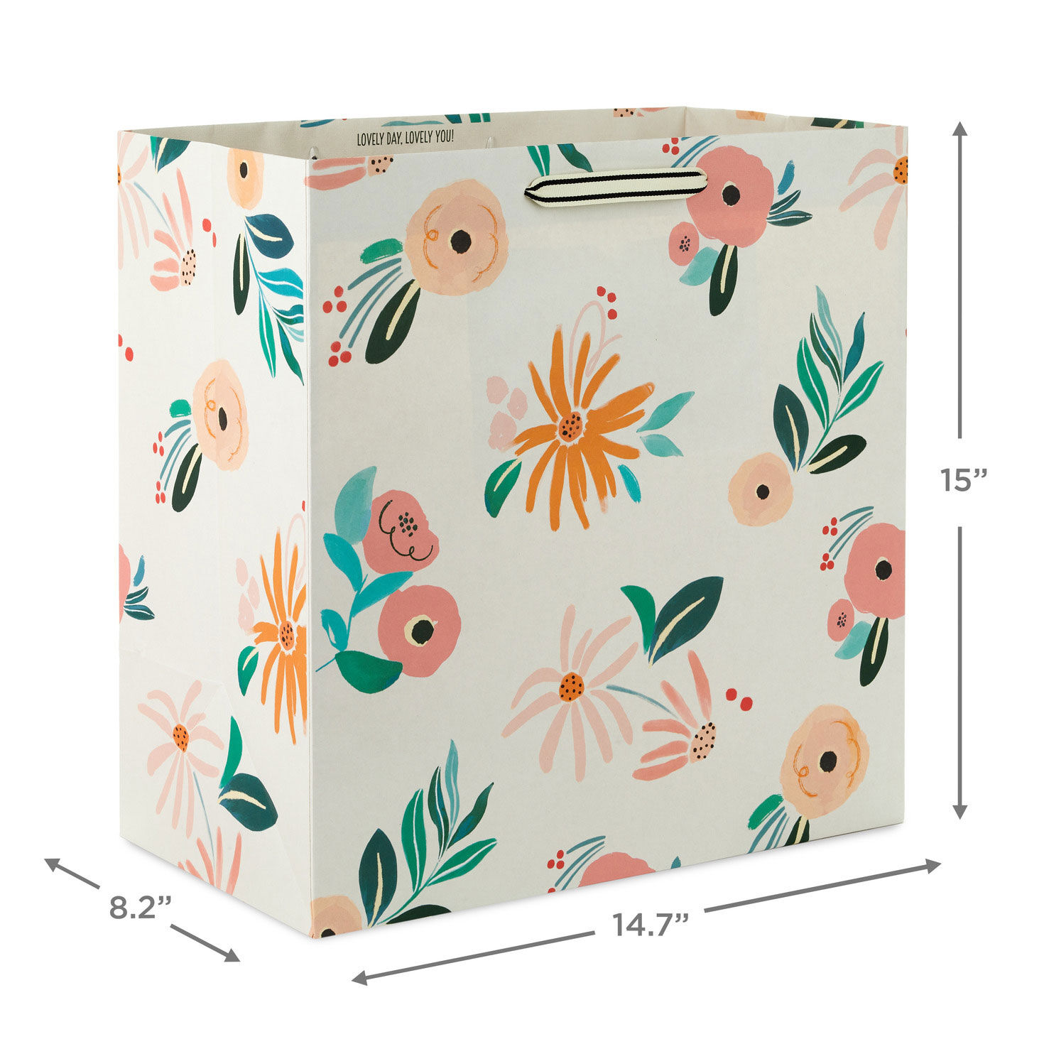 Dainty Floral Extra-Deep Gift Bag measurement image number 3