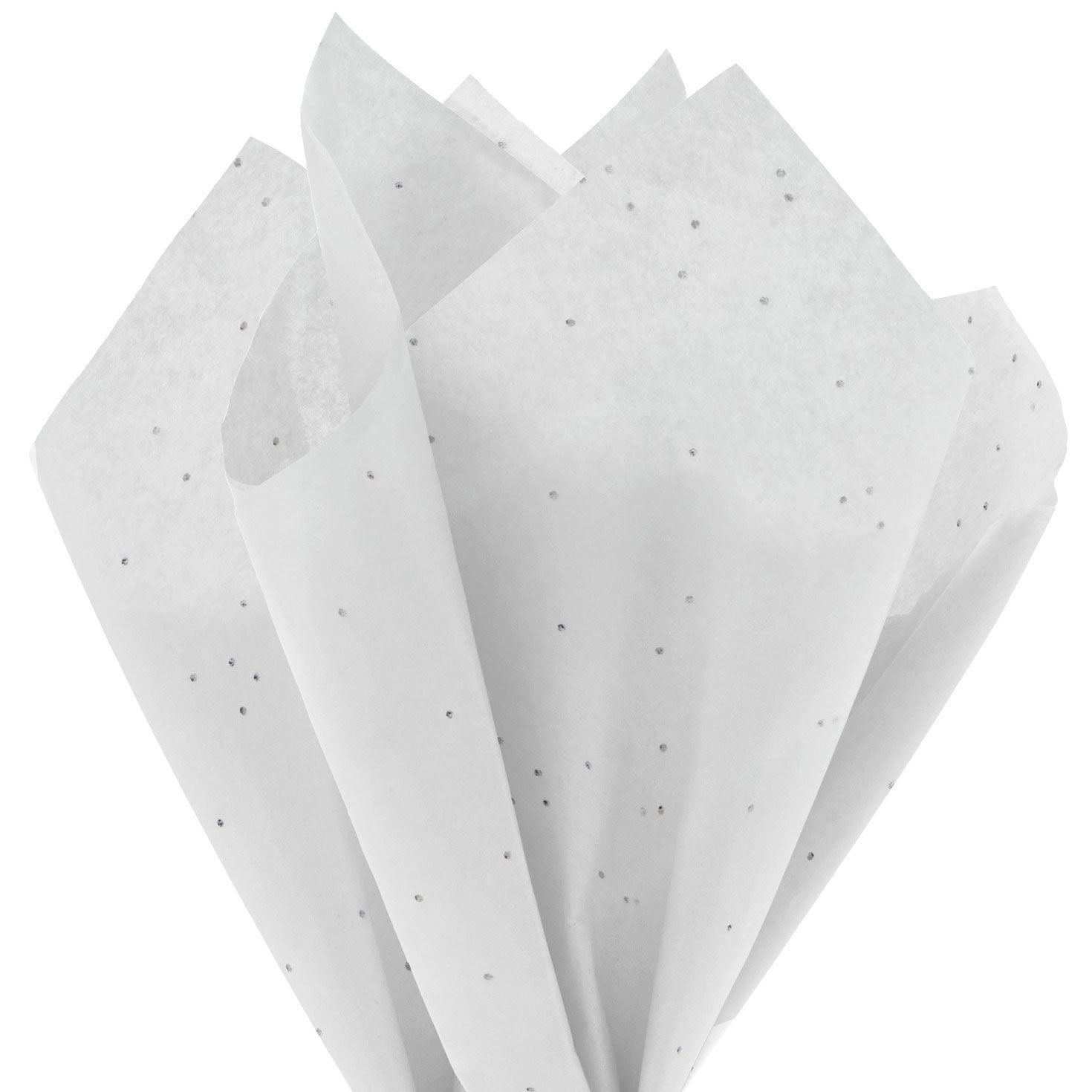 Sparkling Dots on White Tissue Paper fan image number 2