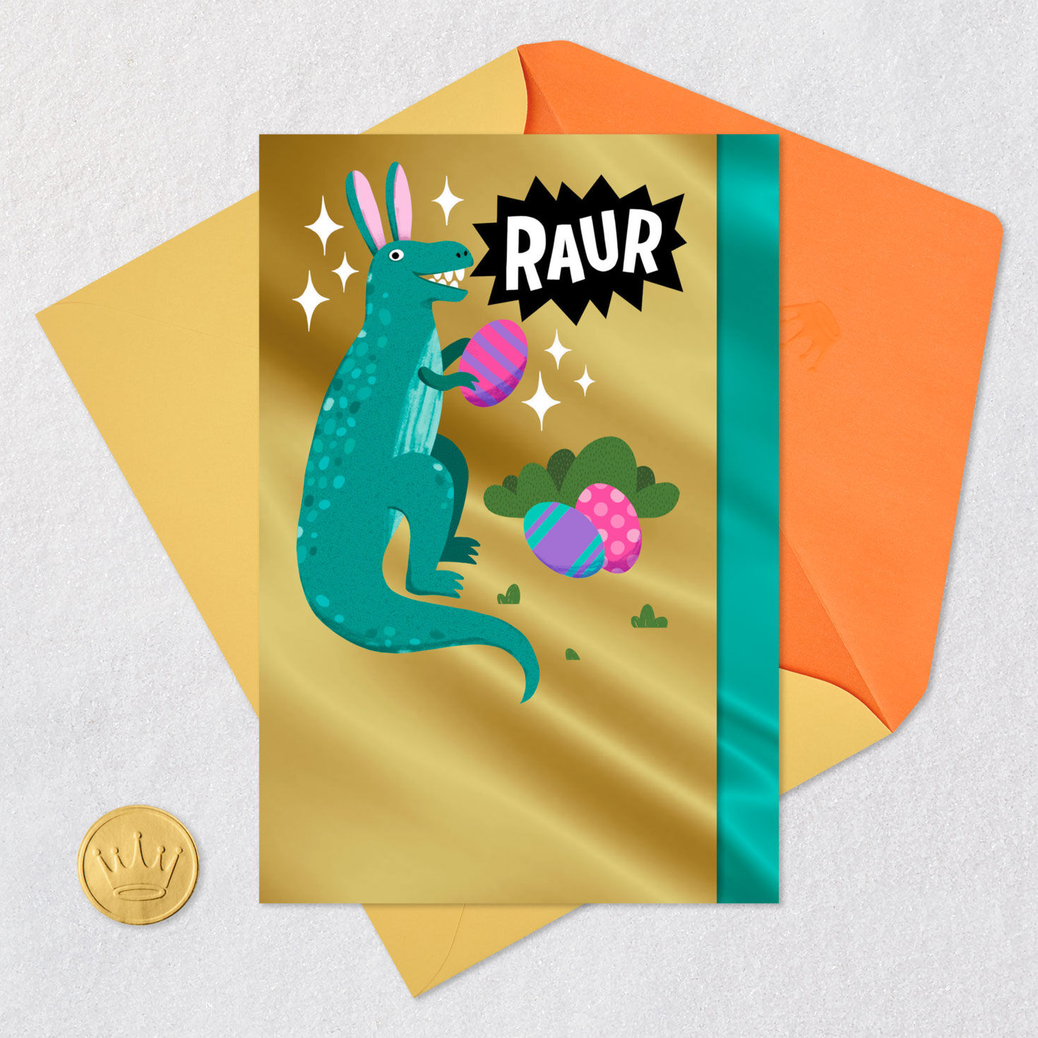 T-Rex Dinosaur Easter Card for Kids, , large image number 5