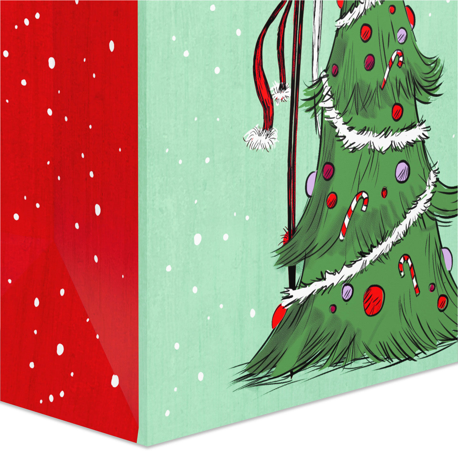 Jack Skellington Green Large Christmas Gift Bag Base/Side Detail image number 5