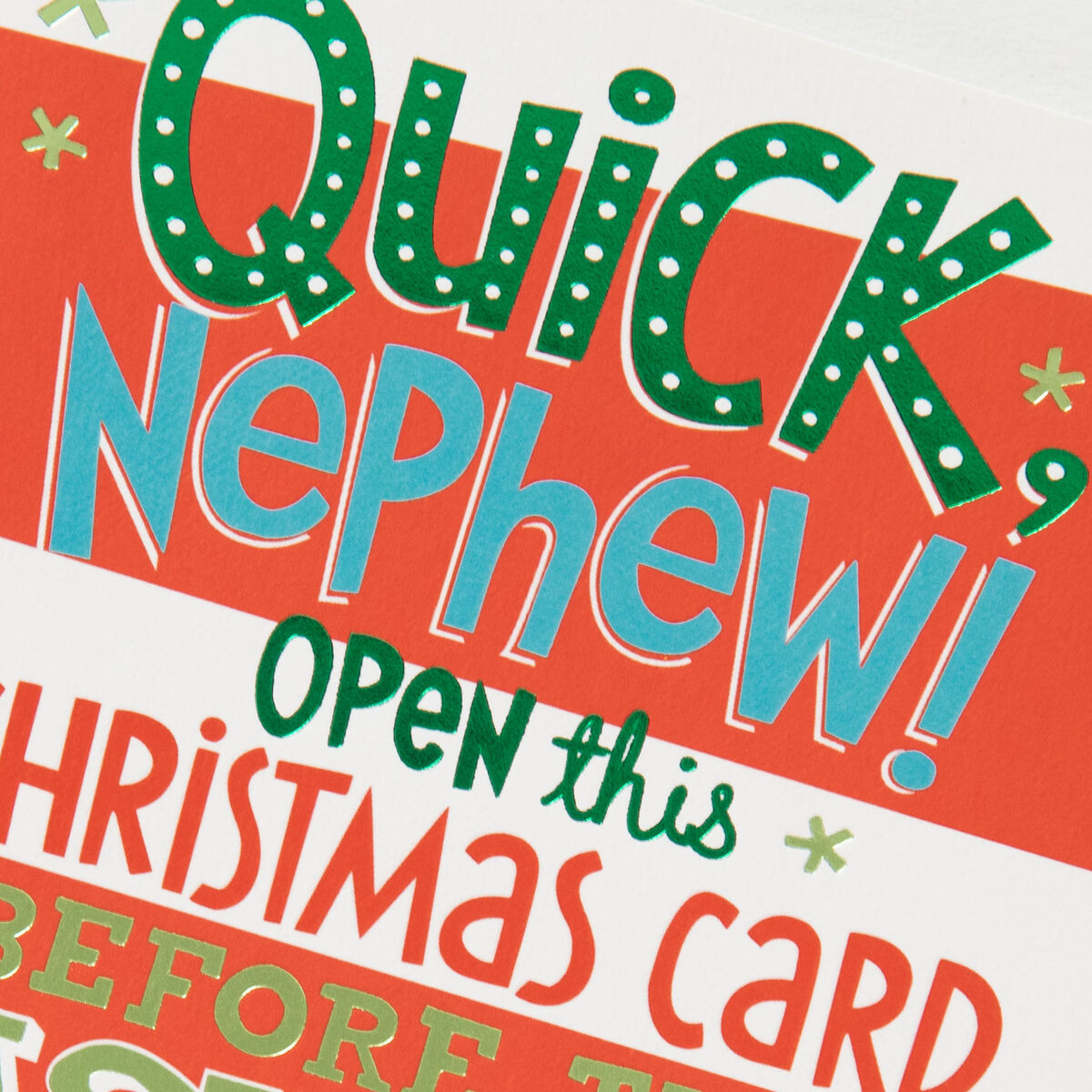 Open Quick Funny Christmas Card for Nephew Greeting Cards Hallmark