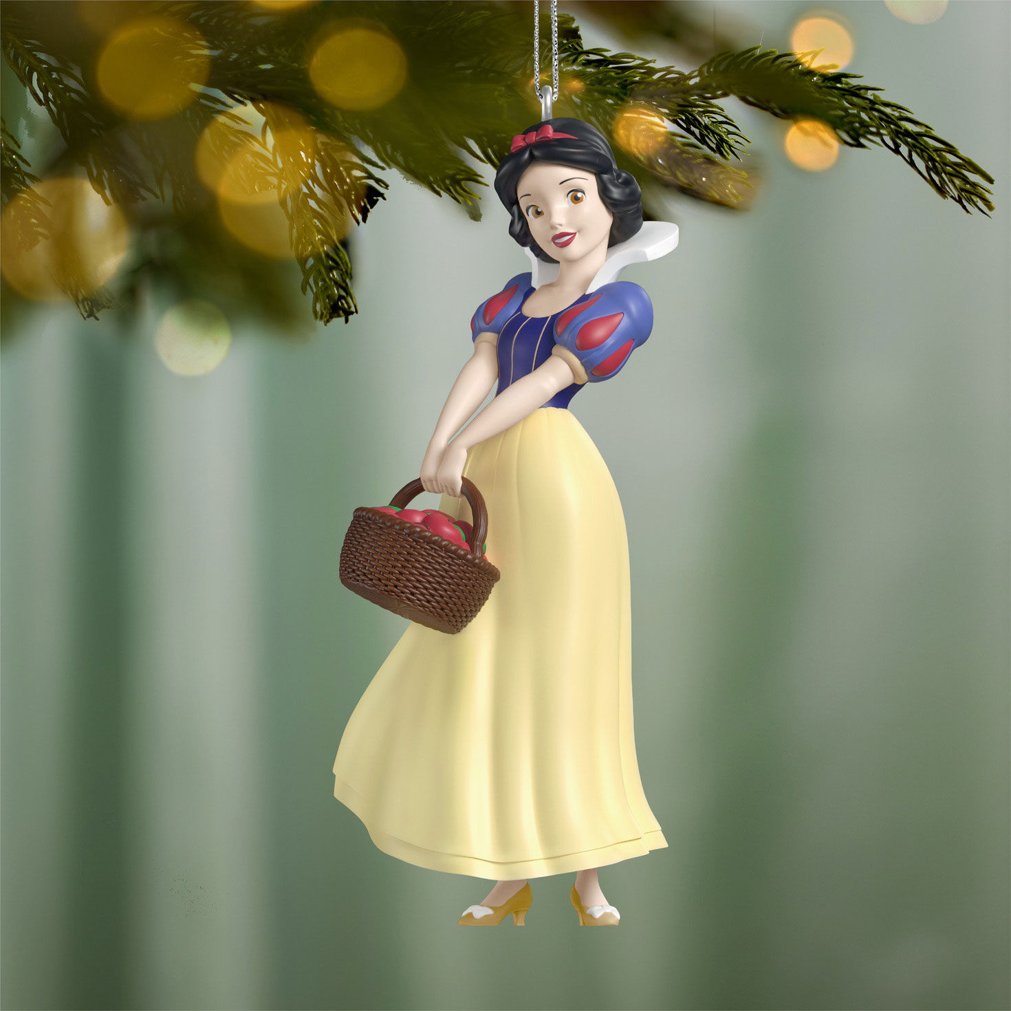 Snow White With Basket Keepsake Ornament Hanging on tree image number 2