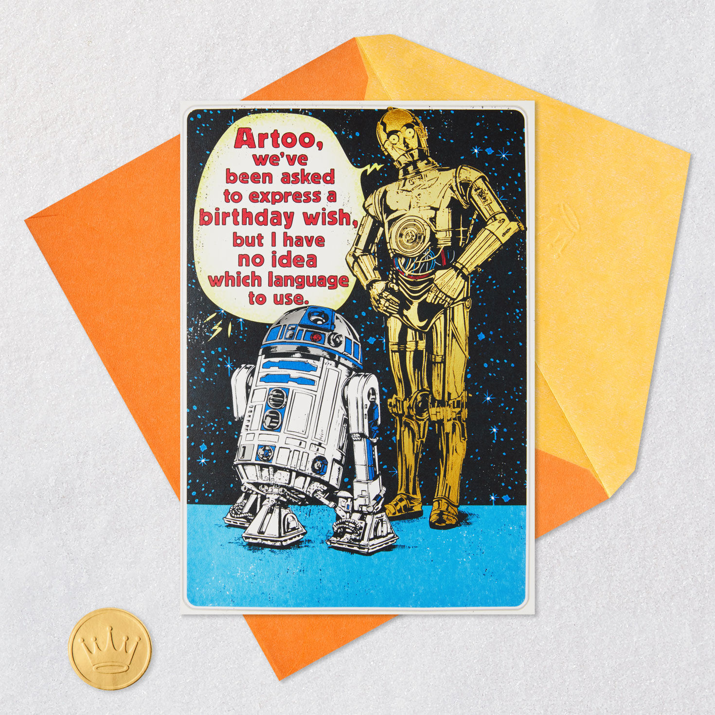 Star Wars Droids Funny Musical Birthday Card Card Front with Envelope and Gold Seal image number 6