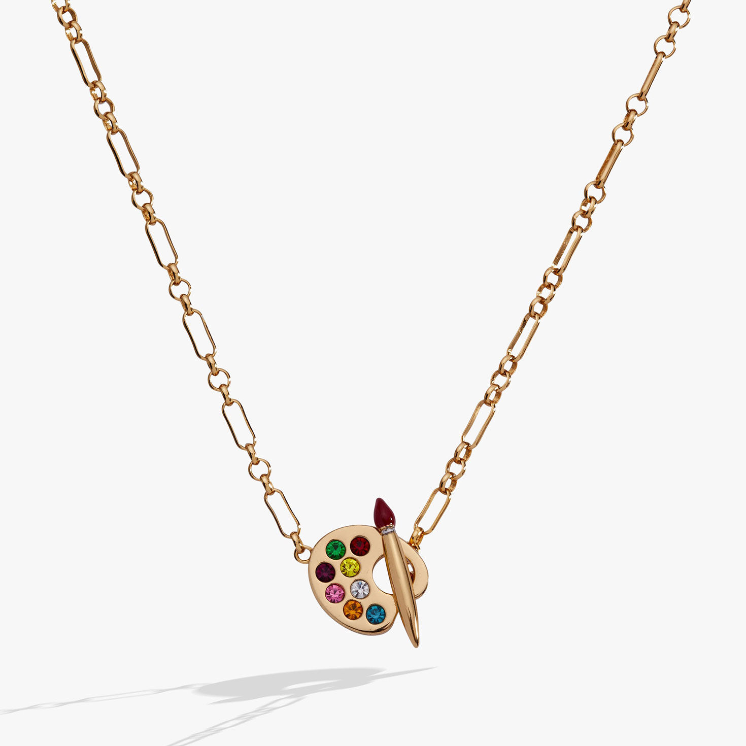 Alex And Ani Artist Palette & Paint Brush Toggle Necklace
