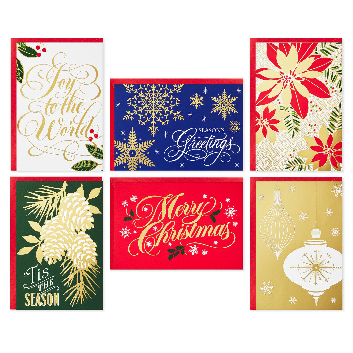 Gold Foil Classic Assorted Boxed Christmas Cards card Fronts image number 2
