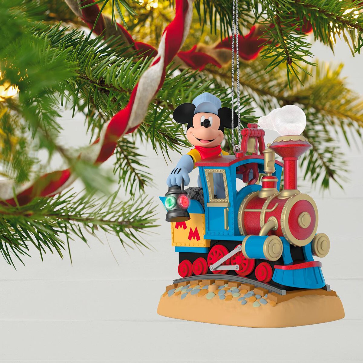 Disney Mickey's Magical Railroad Sound Ornament With Light and Motion
