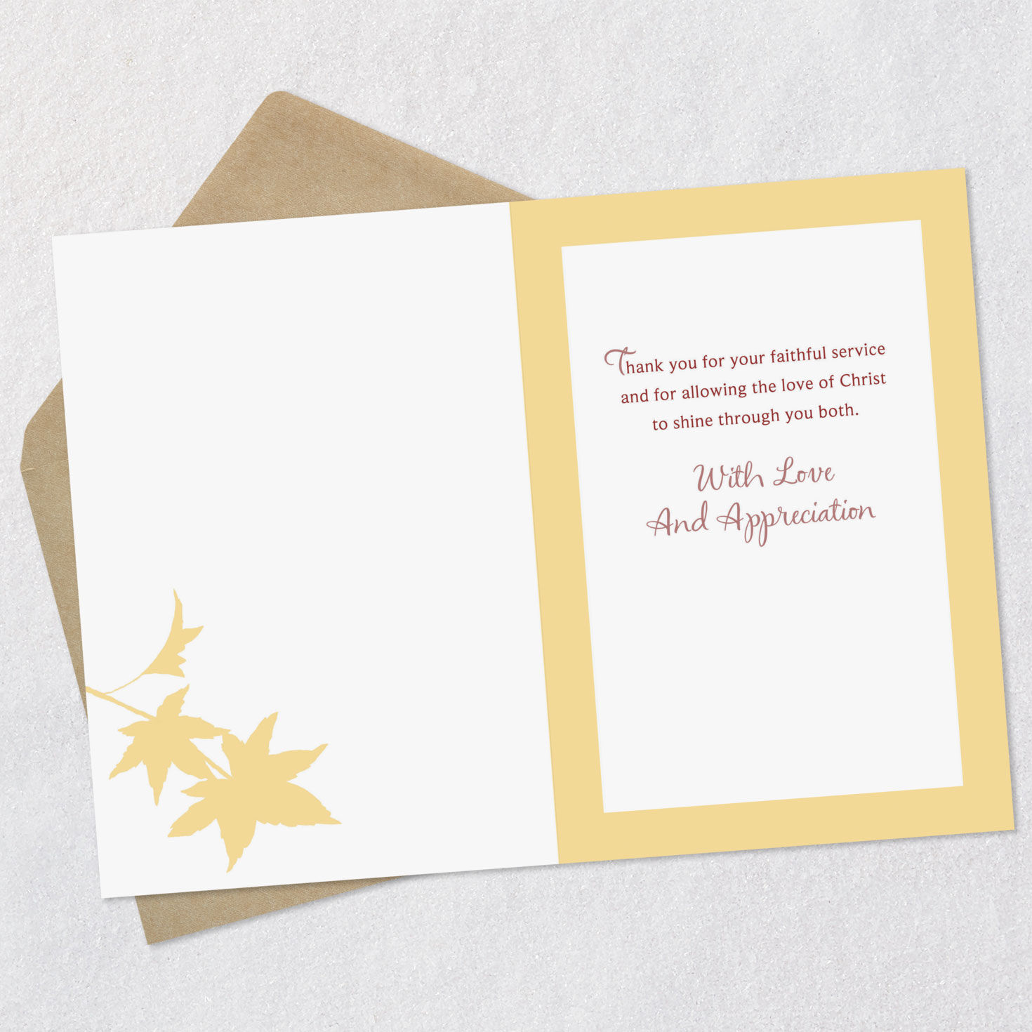 Apples Clergy Thank You Card for Minister and Wife Open card with envelope image number 3