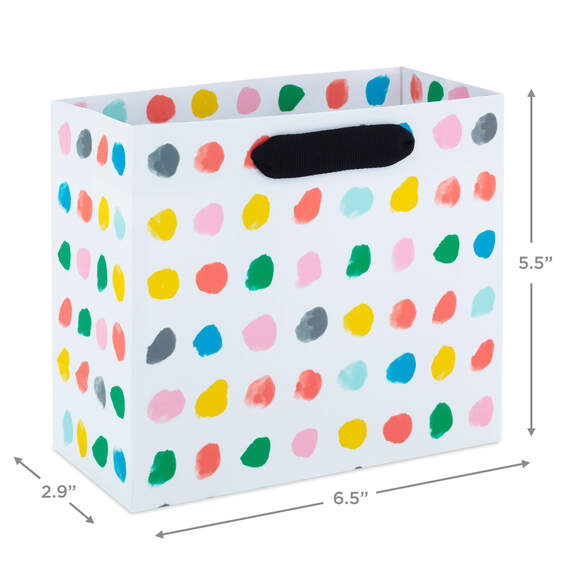 5.5" Colorful Painted Dots Small Horizontal Gift Bag, , large image number 3