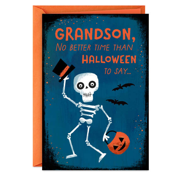 Love Ya Down to Your Bones Halloween Card for Grandson, , large image number 1
