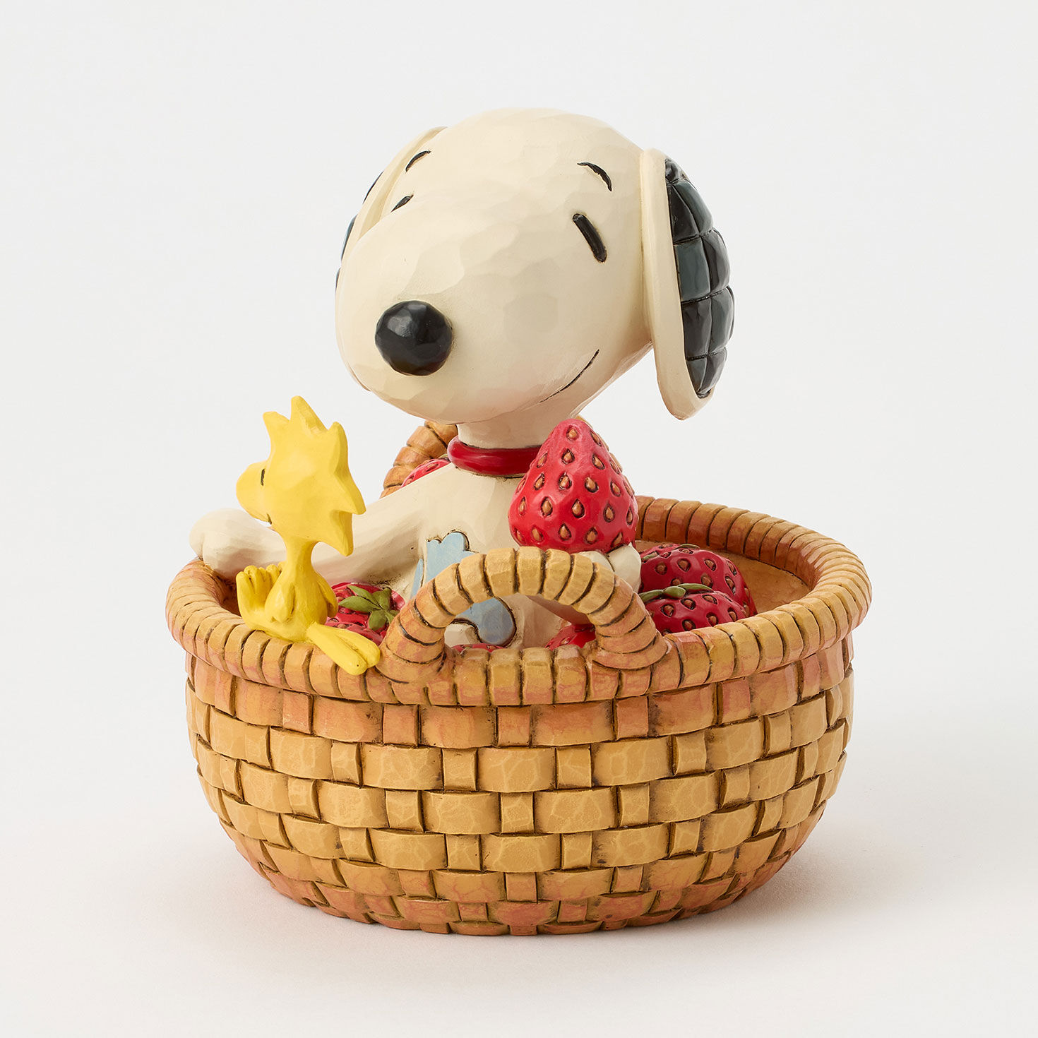 Jim Shore Peanuts Snoopy in Strawberry Basket Figurine, 4.9" H for only USD 64.99 | Hallmark