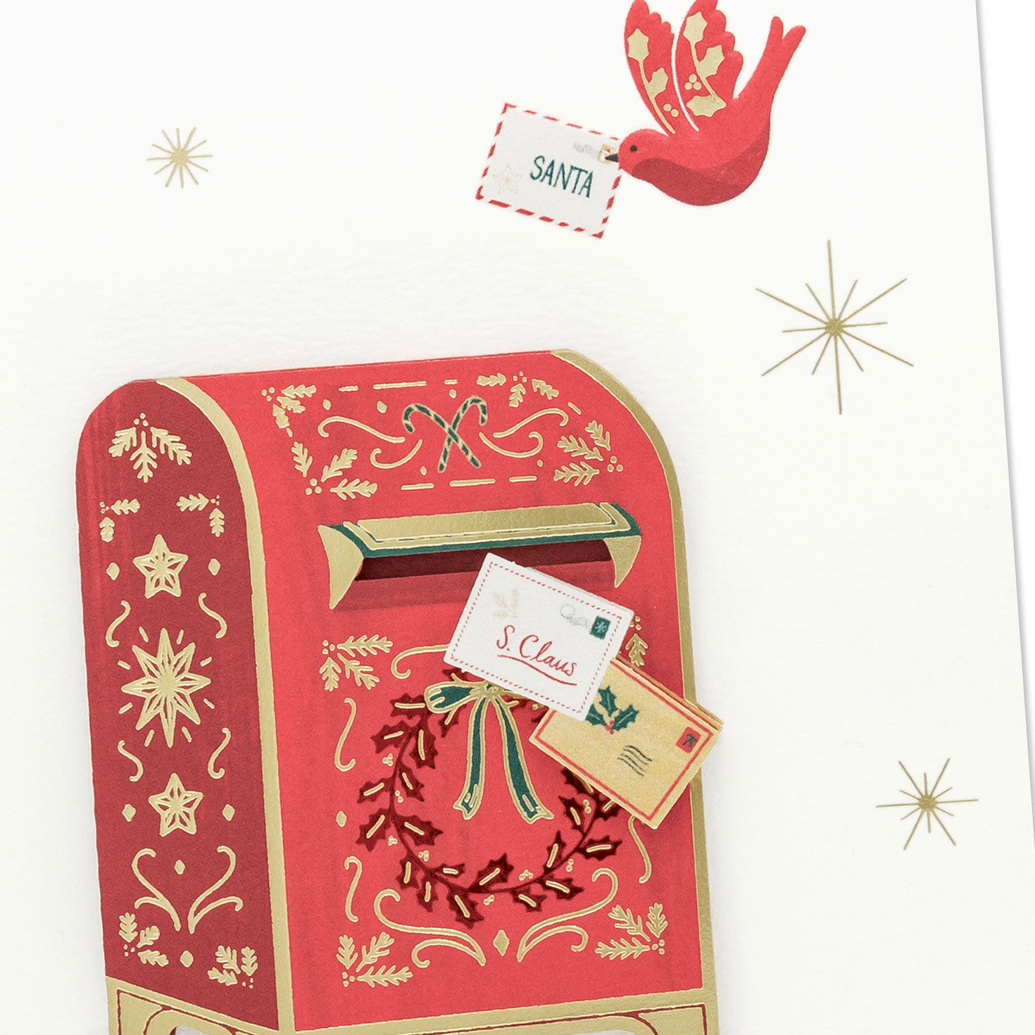 Red Vintage Post Office Box Boxed Christmas Cards Cover Detail image number 5