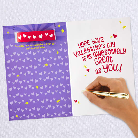 You Happy Up the World Valentine's Day Card With Musical Bracelet, , large image number 8