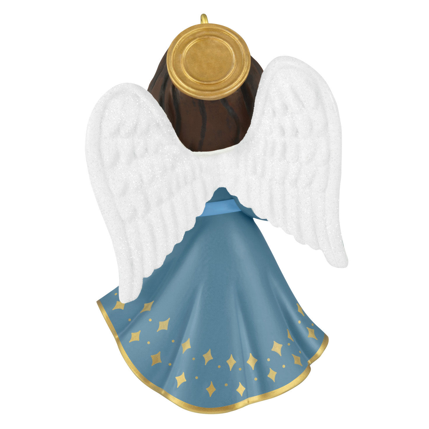 Angel in Blue Dress With Dove Keepsake Ornament Back image number 6