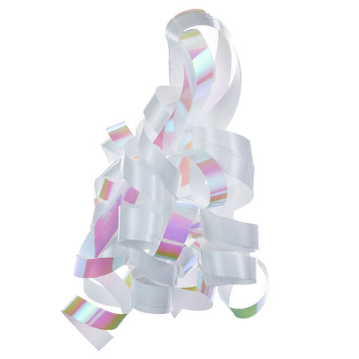 White/Pearl Curly Ribbon Gift Bow, 4.6", 